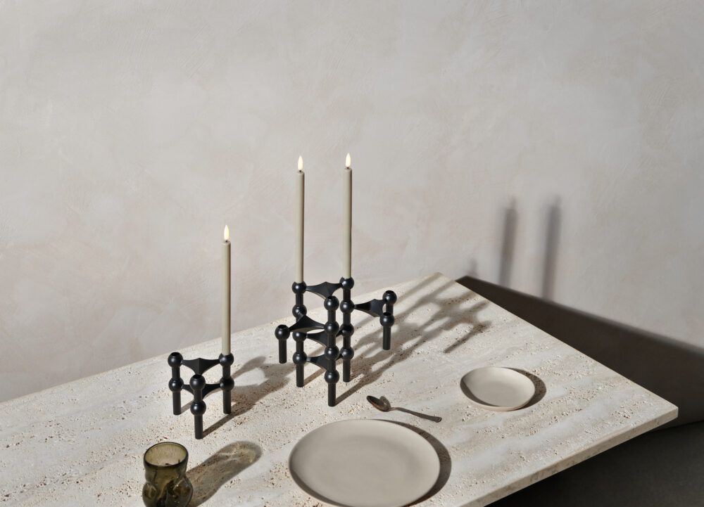 studio_aw21campaign_candle holder and led candles_black and sand
